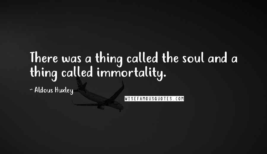 Aldous Huxley Quotes: There was a thing called the soul and a thing called immortality.