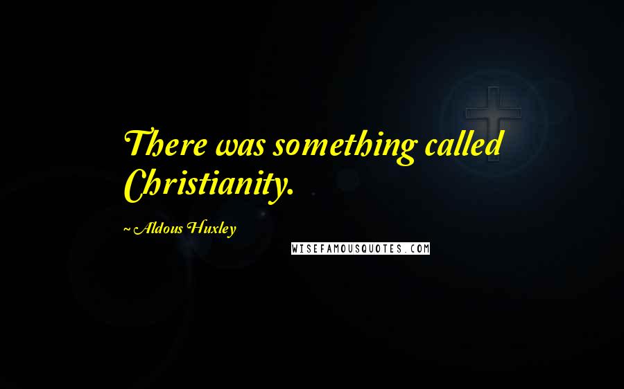 Aldous Huxley Quotes: There was something called Christianity.