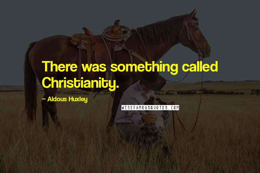 Aldous Huxley Quotes: There was something called Christianity.