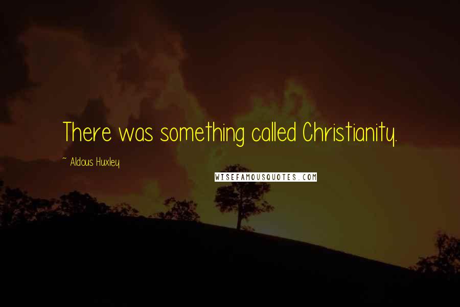 Aldous Huxley Quotes: There was something called Christianity.