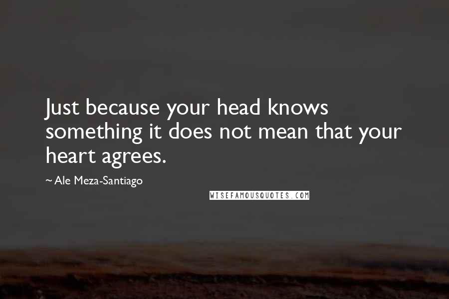 Ale Meza-Santiago Quotes: Just because your head knows something it does not mean that your heart agrees.