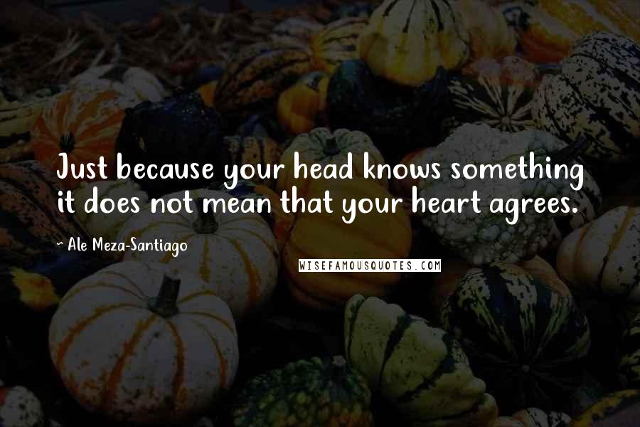 Ale Meza-Santiago Quotes: Just because your head knows something it does not mean that your heart agrees.