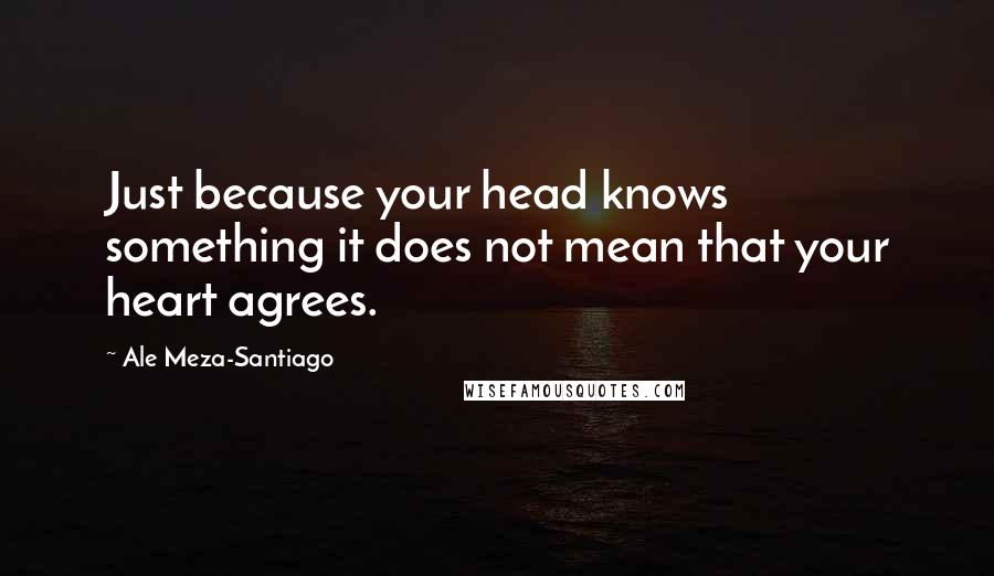 Ale Meza-Santiago Quotes: Just because your head knows something it does not mean that your heart agrees.