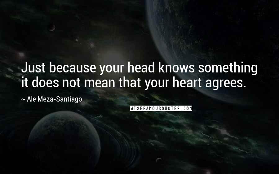 Ale Meza-Santiago Quotes: Just because your head knows something it does not mean that your heart agrees.