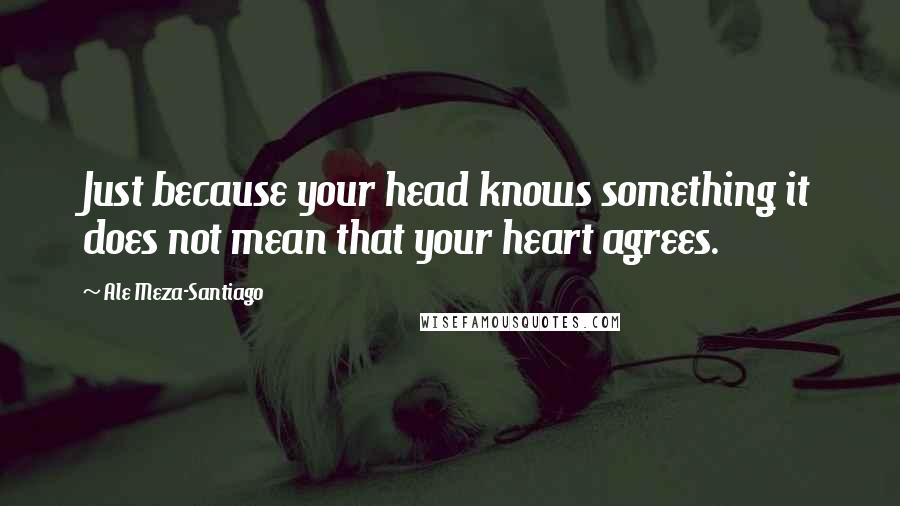 Ale Meza-Santiago Quotes: Just because your head knows something it does not mean that your heart agrees.