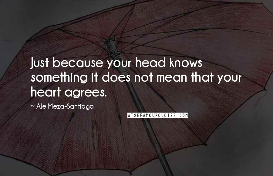 Ale Meza-Santiago Quotes: Just because your head knows something it does not mean that your heart agrees.