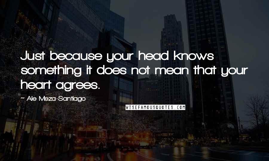 Ale Meza-Santiago Quotes: Just because your head knows something it does not mean that your heart agrees.