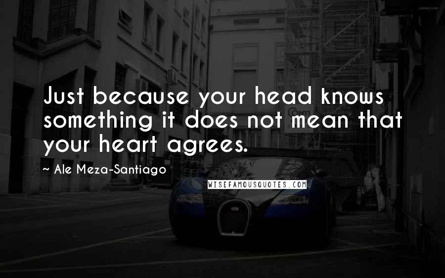 Ale Meza-Santiago Quotes: Just because your head knows something it does not mean that your heart agrees.