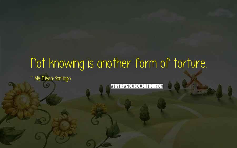 Ale Meza-Santiago Quotes: Not knowing is another form of torture.
