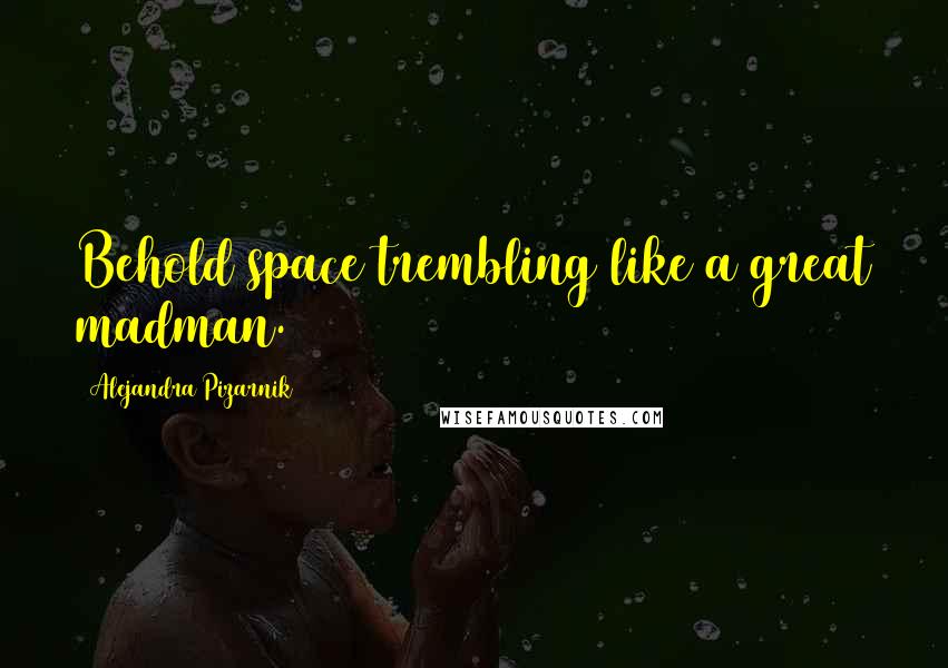Alejandra Pizarnik Quotes: Behold space trembling like a great madman.