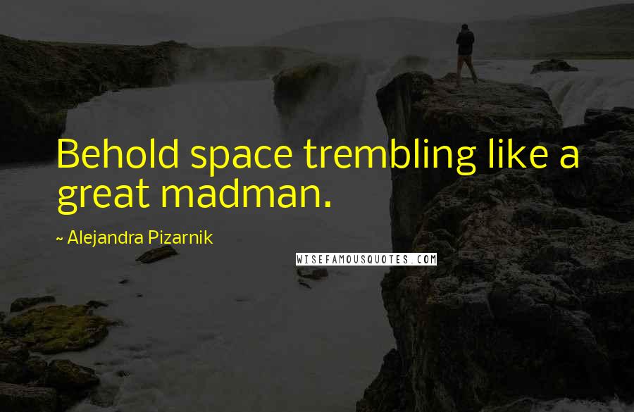 Alejandra Pizarnik Quotes: Behold space trembling like a great madman.
