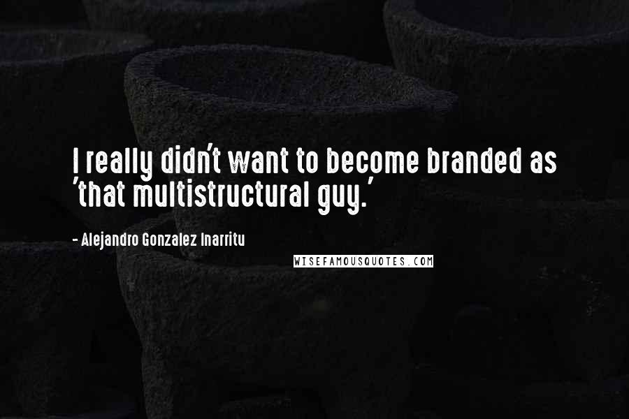 Alejandro Gonzalez Inarritu Quotes: I really didn't want to become branded as 'that multistructural guy.'