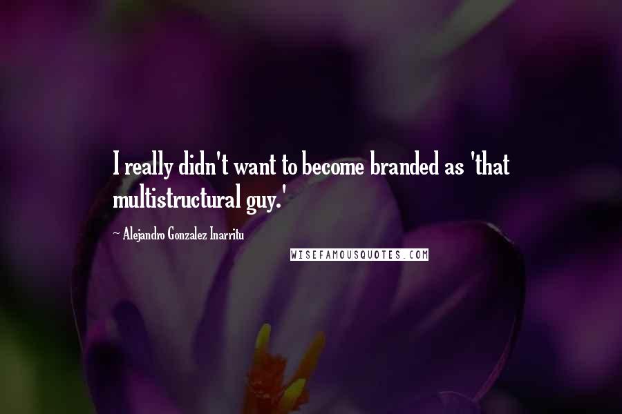Alejandro Gonzalez Inarritu Quotes: I really didn't want to become branded as 'that multistructural guy.'
