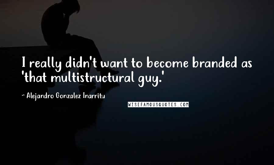 Alejandro Gonzalez Inarritu Quotes: I really didn't want to become branded as 'that multistructural guy.'