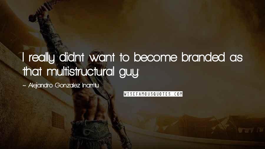 Alejandro Gonzalez Inarritu Quotes: I really didn't want to become branded as 'that multistructural guy.'