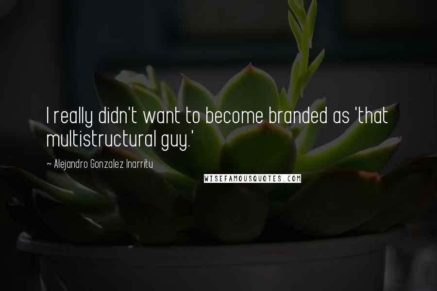 Alejandro Gonzalez Inarritu Quotes: I really didn't want to become branded as 'that multistructural guy.'