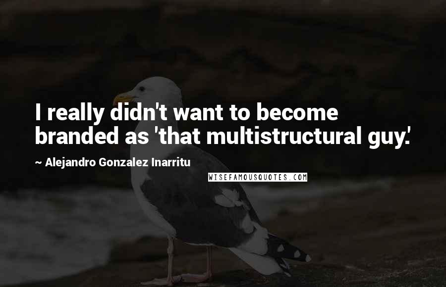 Alejandro Gonzalez Inarritu Quotes: I really didn't want to become branded as 'that multistructural guy.'