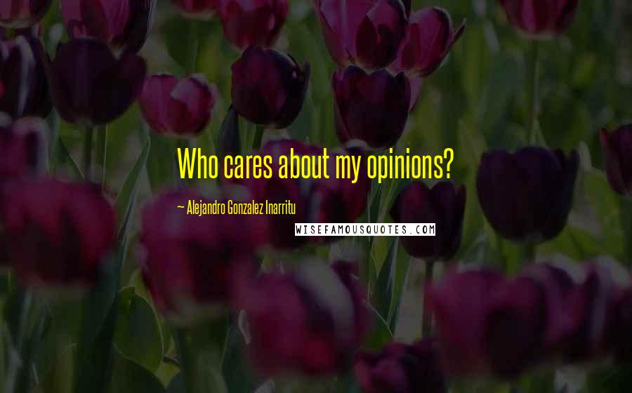 Alejandro Gonzalez Inarritu Quotes: Who cares about my opinions?