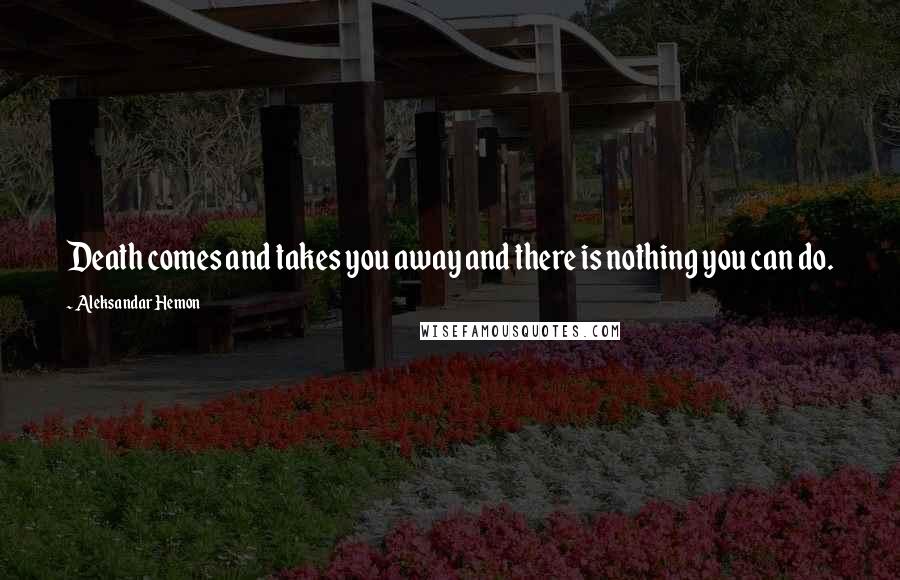 Aleksandar Hemon Quotes: Death comes and takes you away and there is nothing you can do.