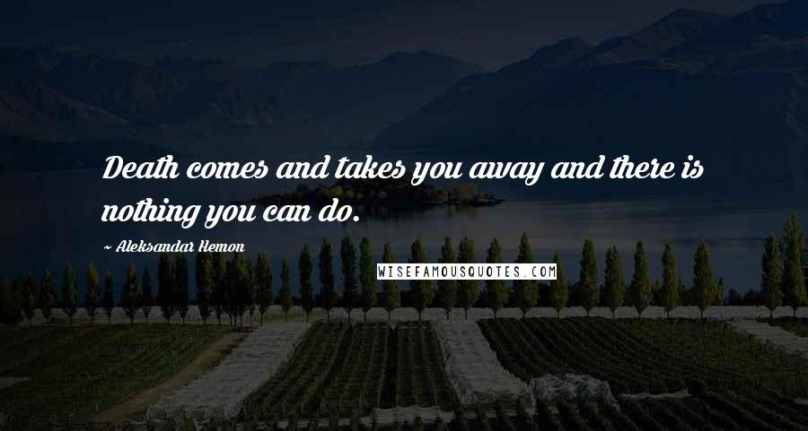 Aleksandar Hemon Quotes: Death comes and takes you away and there is nothing you can do.