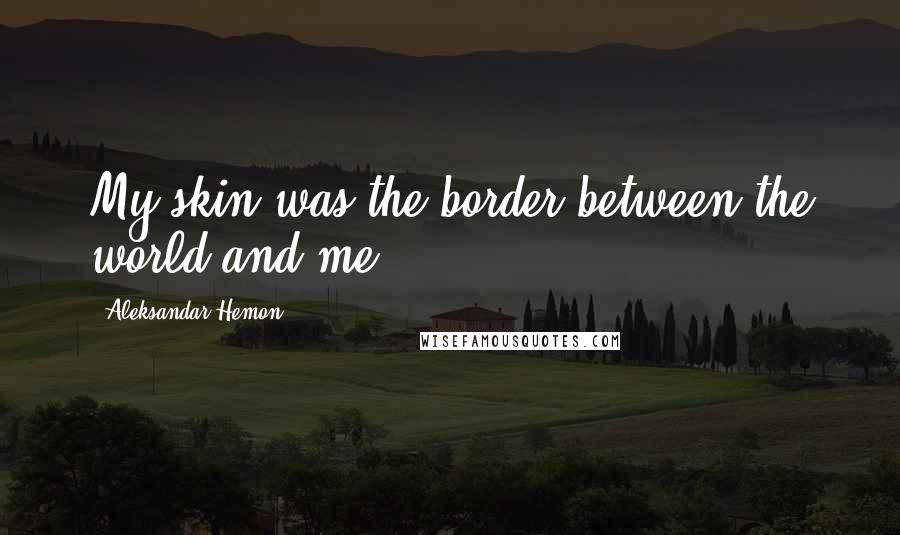 Aleksandar Hemon Quotes: My skin was the border between the world and me.