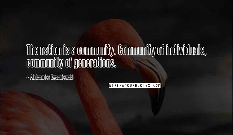 Aleksander Kwasniewski Quotes: The nation is a community. Community of individuals, community of generations.
