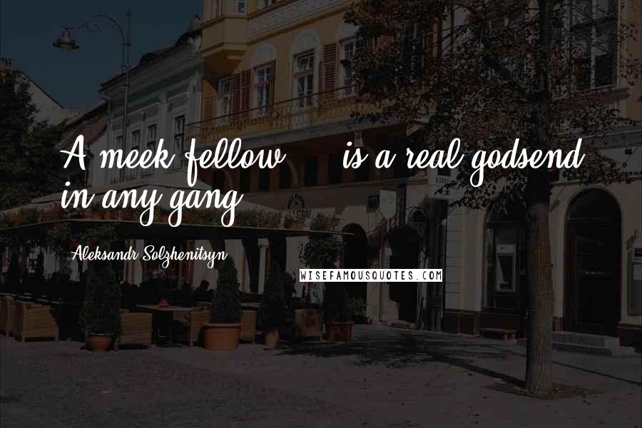 Aleksandr Solzhenitsyn Quotes: A meek fellow ... is a real godsend in any gang.