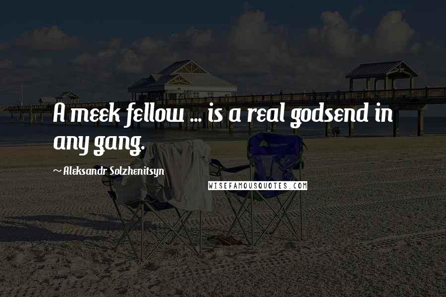 Aleksandr Solzhenitsyn Quotes: A meek fellow ... is a real godsend in any gang.