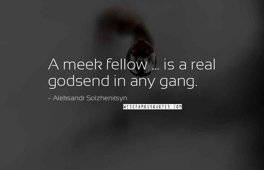 Aleksandr Solzhenitsyn Quotes: A meek fellow ... is a real godsend in any gang.