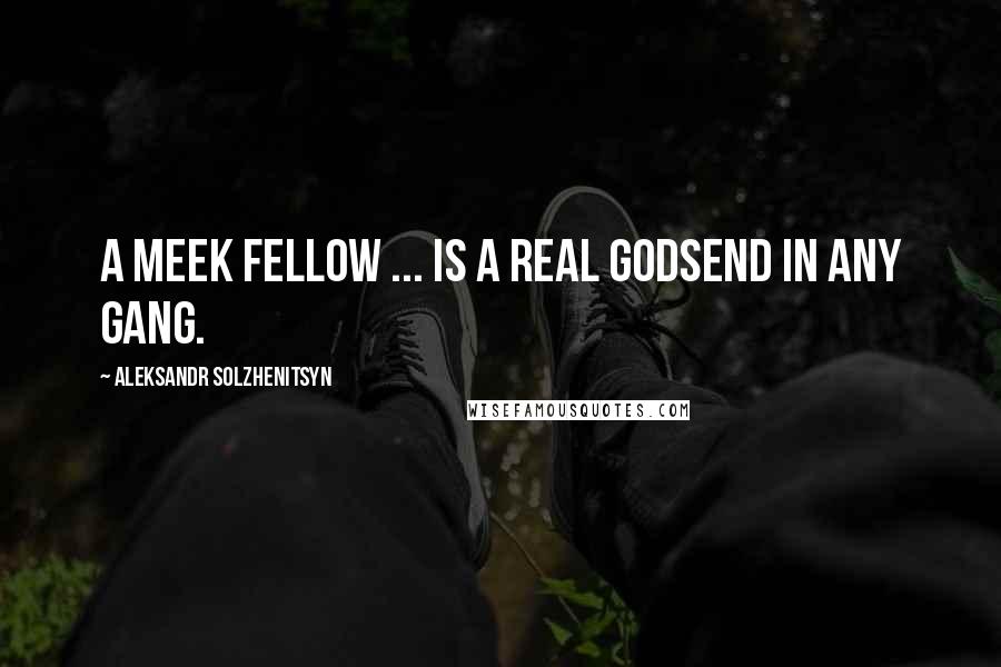 Aleksandr Solzhenitsyn Quotes: A meek fellow ... is a real godsend in any gang.