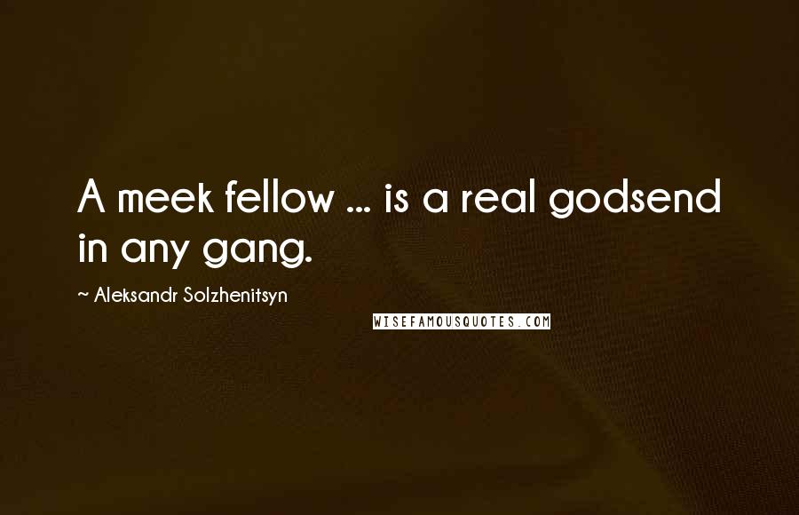 Aleksandr Solzhenitsyn Quotes: A meek fellow ... is a real godsend in any gang.