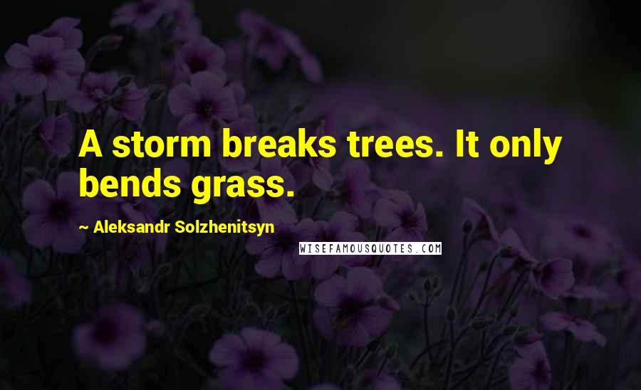 Aleksandr Solzhenitsyn Quotes: A storm breaks trees. It only bends grass.