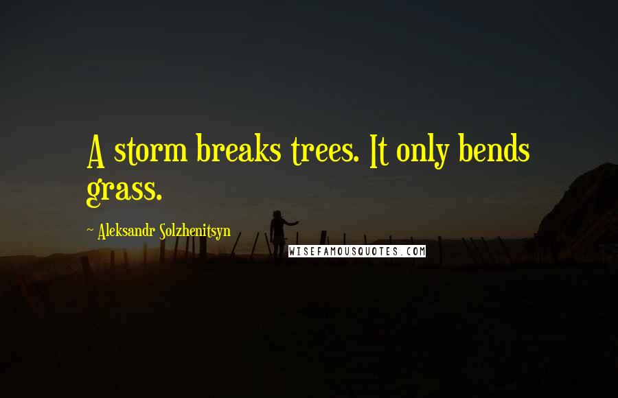 Aleksandr Solzhenitsyn Quotes: A storm breaks trees. It only bends grass.