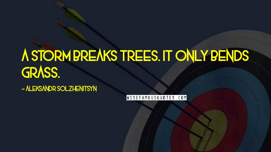 Aleksandr Solzhenitsyn Quotes: A storm breaks trees. It only bends grass.