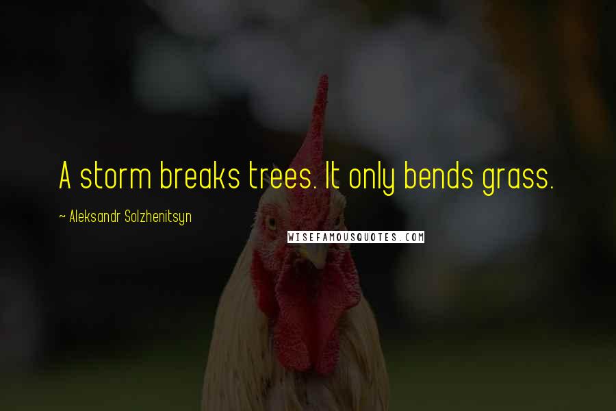 Aleksandr Solzhenitsyn Quotes: A storm breaks trees. It only bends grass.