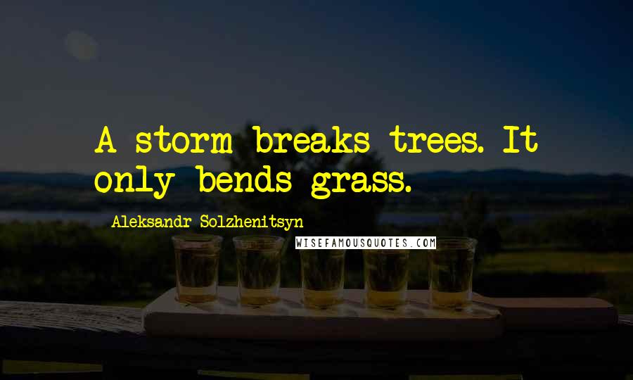 Aleksandr Solzhenitsyn Quotes: A storm breaks trees. It only bends grass.