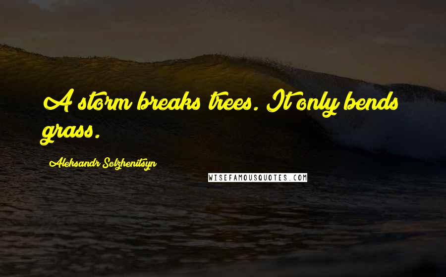 Aleksandr Solzhenitsyn Quotes: A storm breaks trees. It only bends grass.