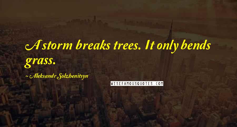 Aleksandr Solzhenitsyn Quotes: A storm breaks trees. It only bends grass.