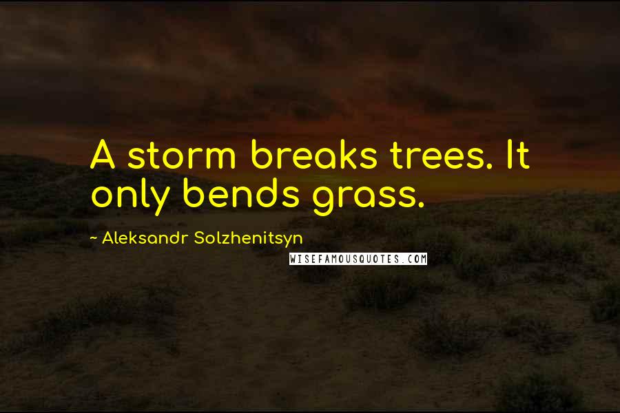 Aleksandr Solzhenitsyn Quotes: A storm breaks trees. It only bends grass.