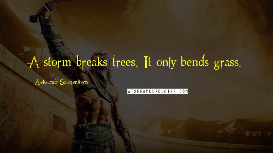 Aleksandr Solzhenitsyn Quotes: A storm breaks trees. It only bends grass.