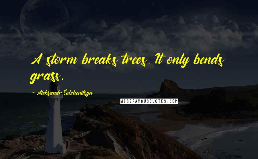 Aleksandr Solzhenitsyn Quotes: A storm breaks trees. It only bends grass.