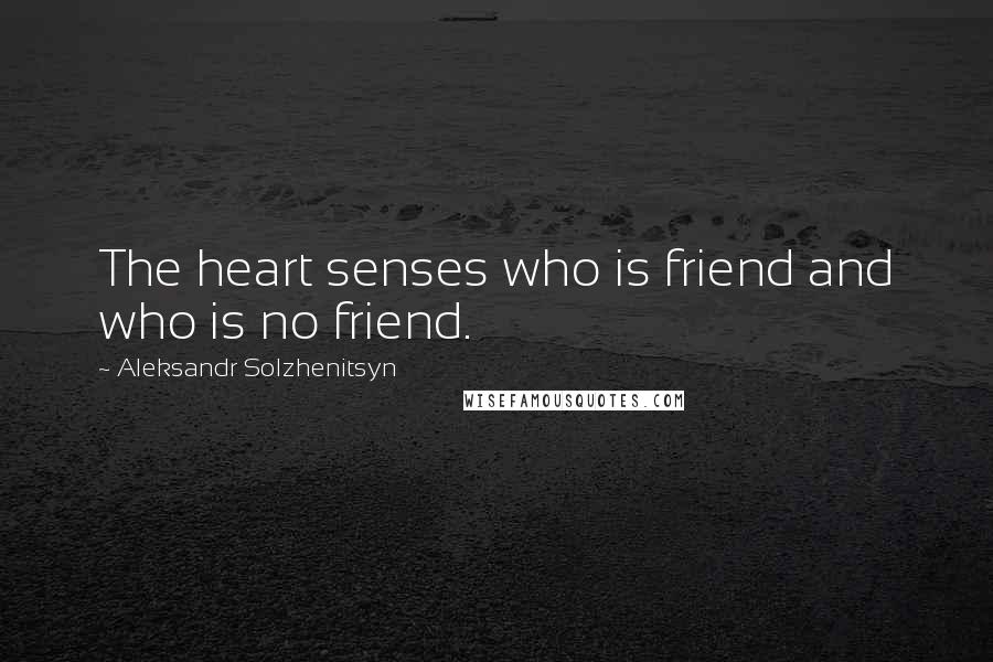 Aleksandr Solzhenitsyn Quotes: The heart senses who is friend and who is no friend.