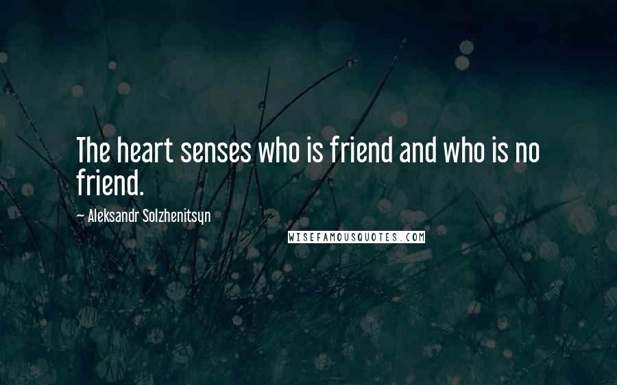 Aleksandr Solzhenitsyn Quotes: The heart senses who is friend and who is no friend.