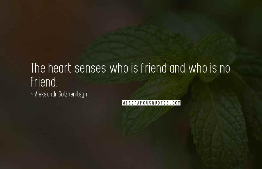 Aleksandr Solzhenitsyn Quotes: The heart senses who is friend and who is no friend.