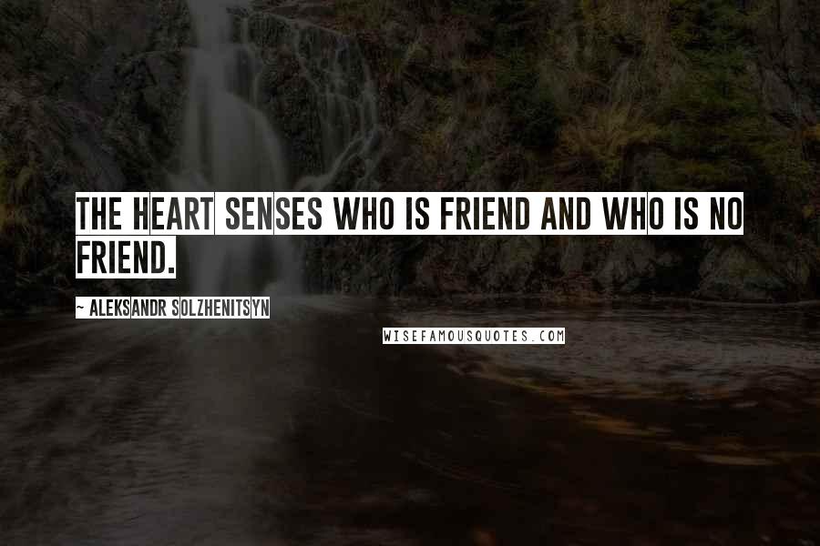 Aleksandr Solzhenitsyn Quotes: The heart senses who is friend and who is no friend.