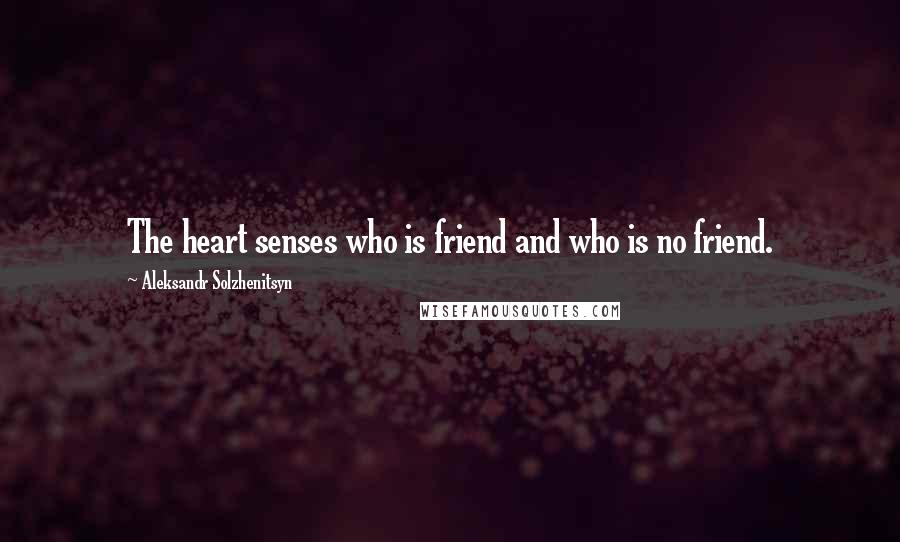 Aleksandr Solzhenitsyn Quotes: The heart senses who is friend and who is no friend.