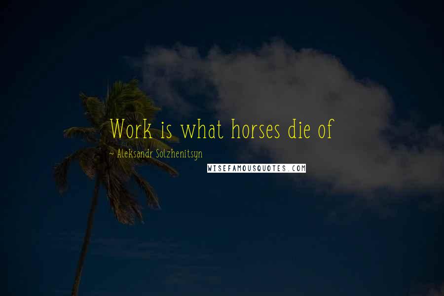 Aleksandr Solzhenitsyn Quotes: Work is what horses die of