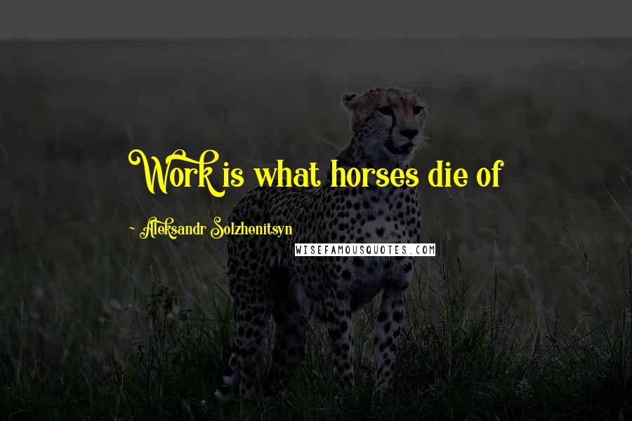 Aleksandr Solzhenitsyn Quotes: Work is what horses die of