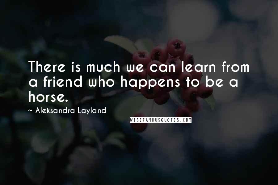 Aleksandra Layland Quotes: There is much we can learn from a friend who happens to be a horse.