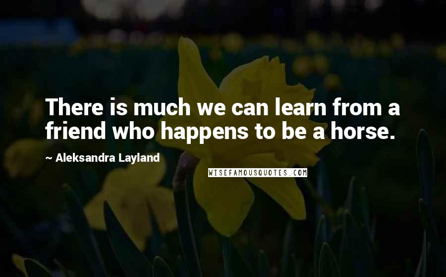 Aleksandra Layland Quotes: There is much we can learn from a friend who happens to be a horse.